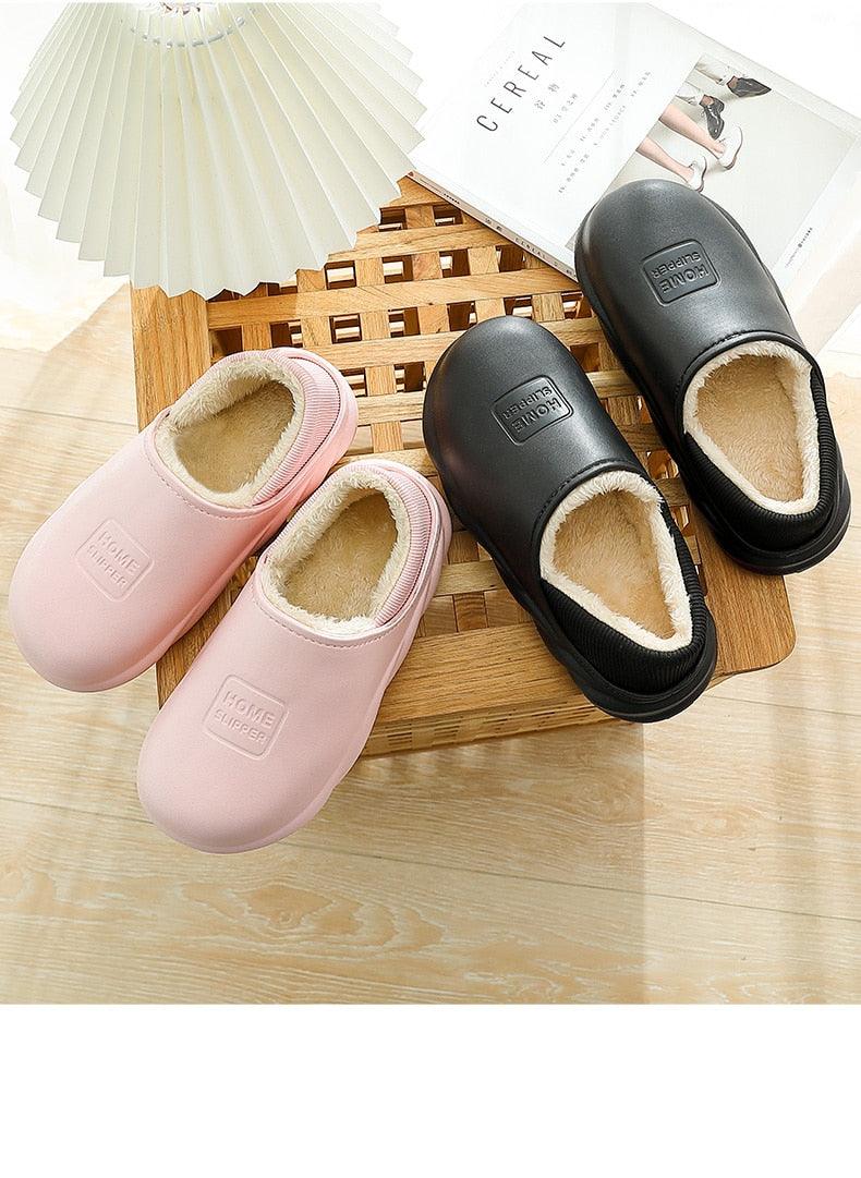 Cozy Winter Waterproof Plush Slippers for Women
