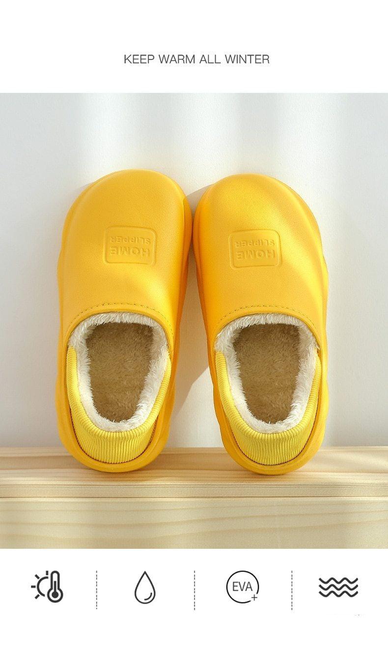 Cozy Winter Waterproof Plush Slippers for Women