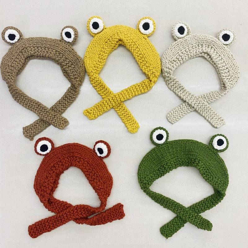 Gorro de lana tejido de rana linda para niños - Accesorio de invierno