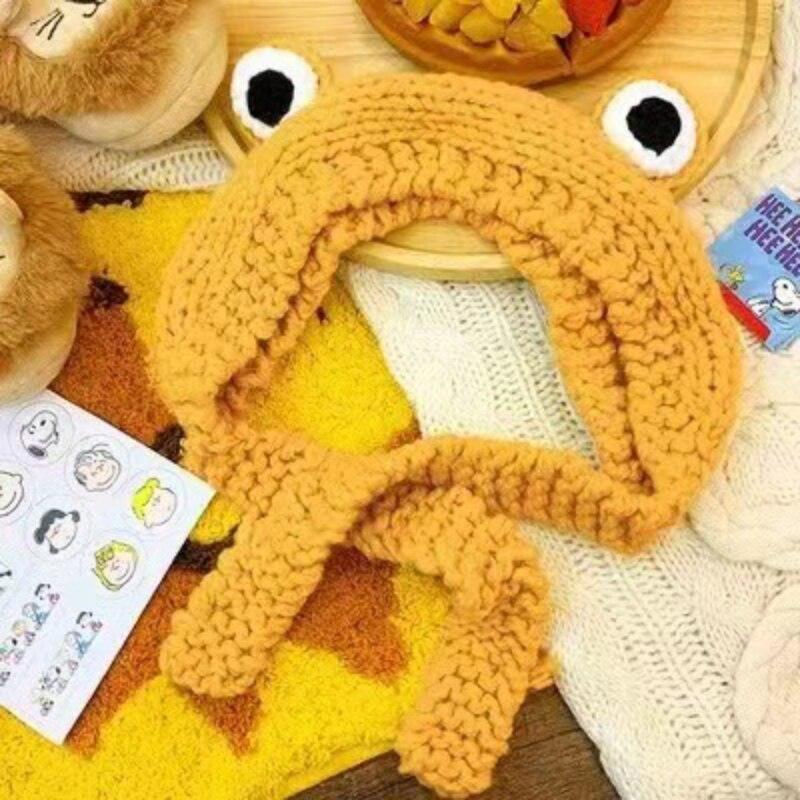 Gorro de lana tejido de rana linda para niños - Accesorio de invierno