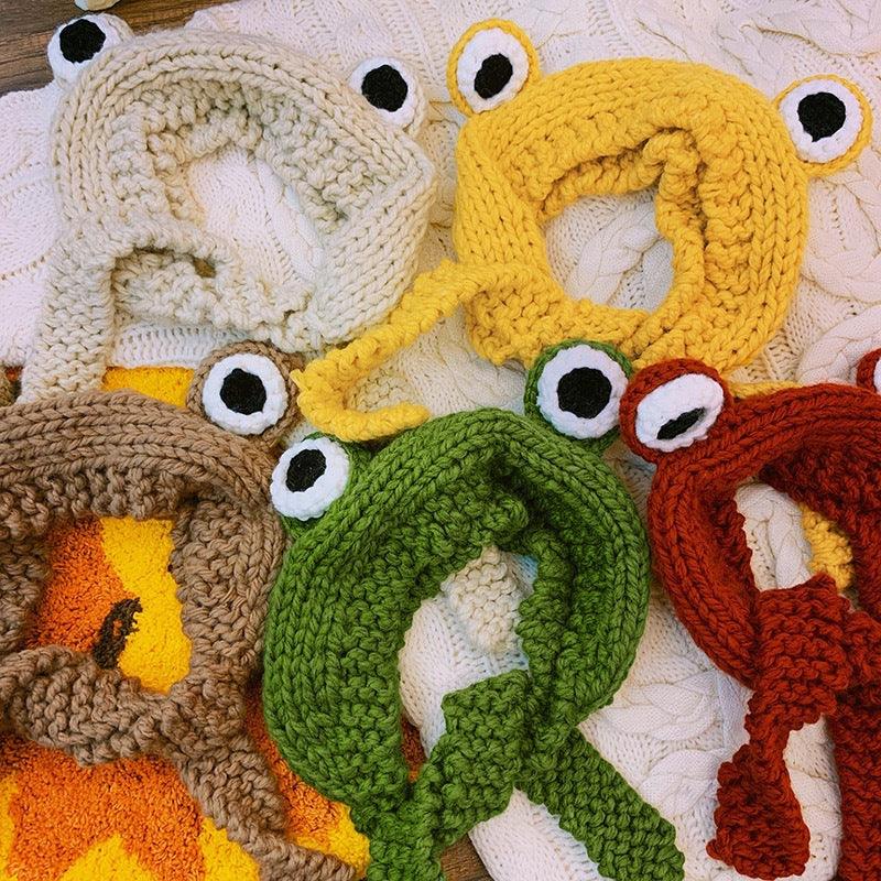 Gorro de lana tejido de rana linda para niños - Accesorio de invierno