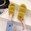 Cozy Faux Fur Winter Slippers for Women - Stylish Open Toe Home Slides - Korvel
