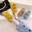 Cozy Faux Fur Winter Slippers for Women - Stylish Open Toe Home Slides - Korvel