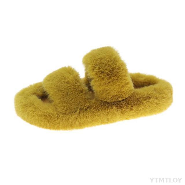 Cozy Faux Fur Winter Slippers for Women - Stylish Open Toe Home Slides - Korvel