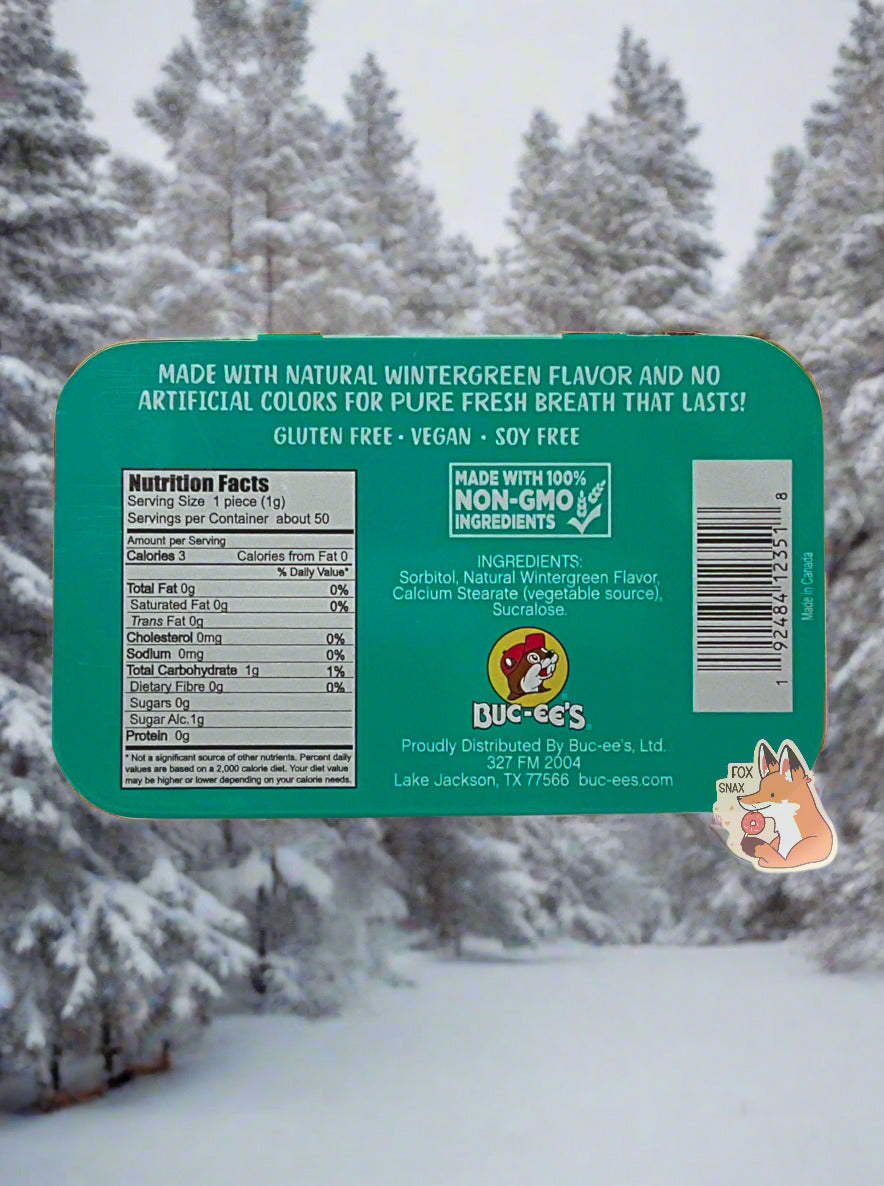 Buc-ee's Wintergreen Mints - Sugar-Free Refreshment