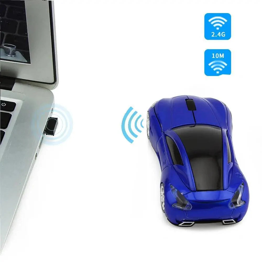 Wireless Sports Car USB Mouse - Ergonomic Design for Gaming & Office