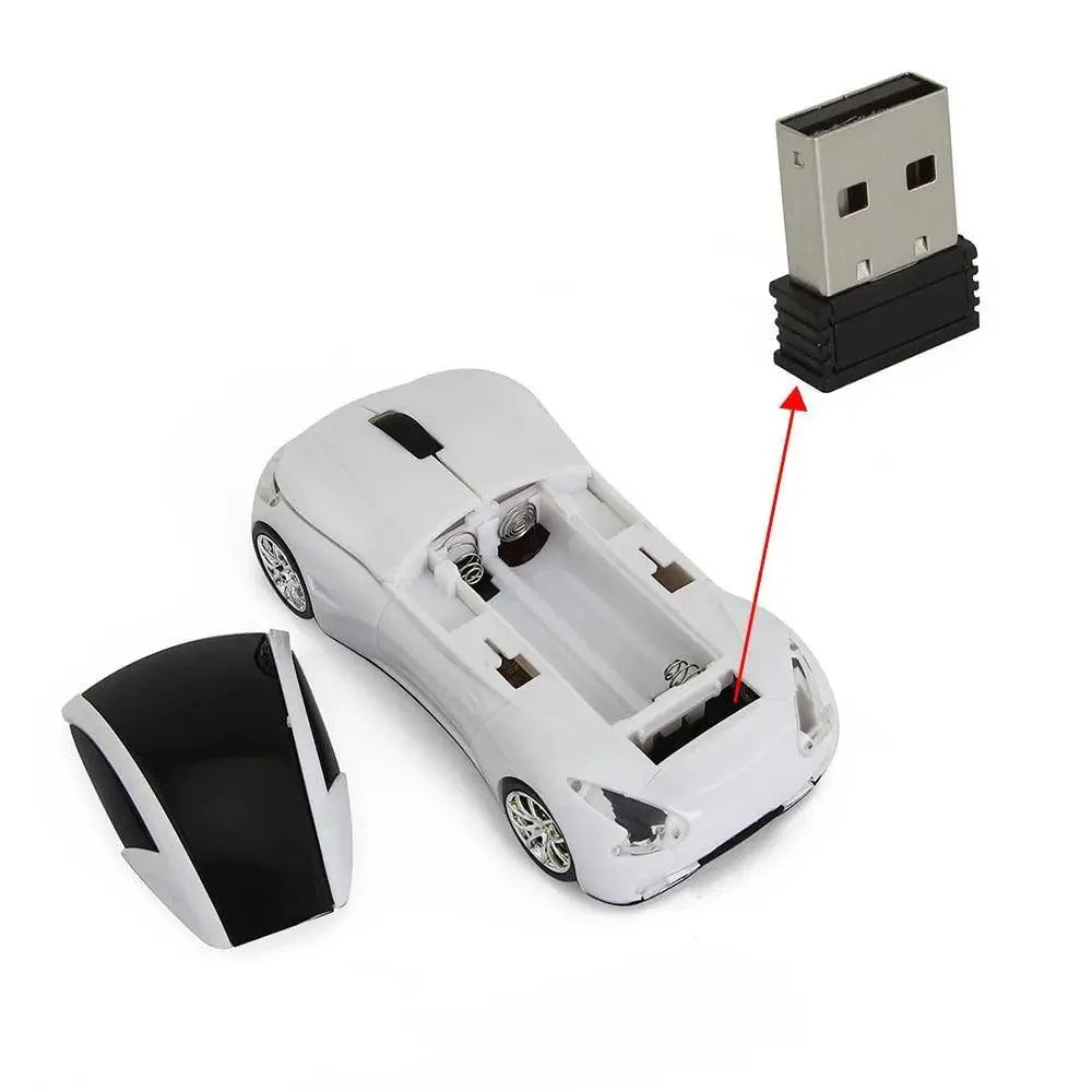 Wireless Sports Car USB Mouse - Ergonomic Design for Gaming & Office