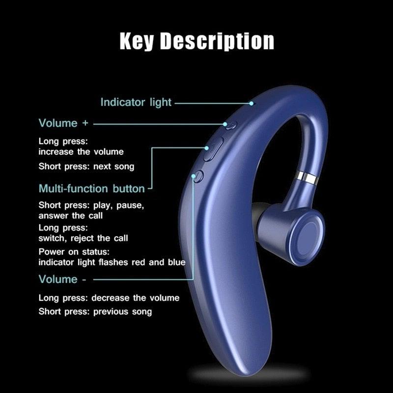 Écouteurs sans fil Bluetooth Earhook STEVVEX - Son et confort premium