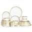 Ensemble de Plateaux à Dîner en Porcelaine Blanche à Bord Doré Mat
