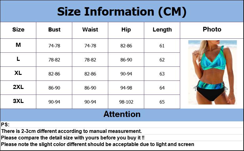Plus Size High Waist Push Up Bikini Set for Women