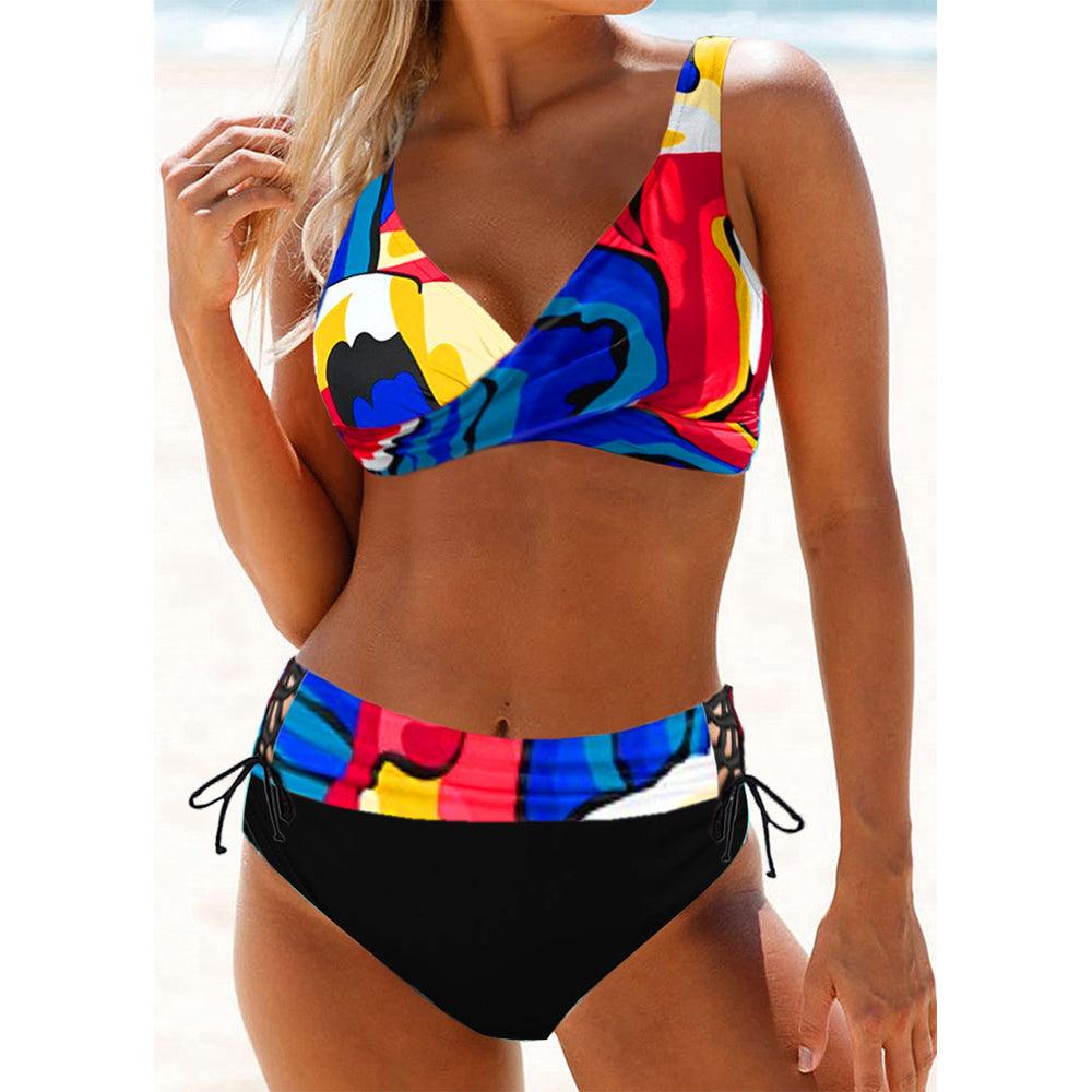 Plus Size High Waist Push Up Bikini Set for Women