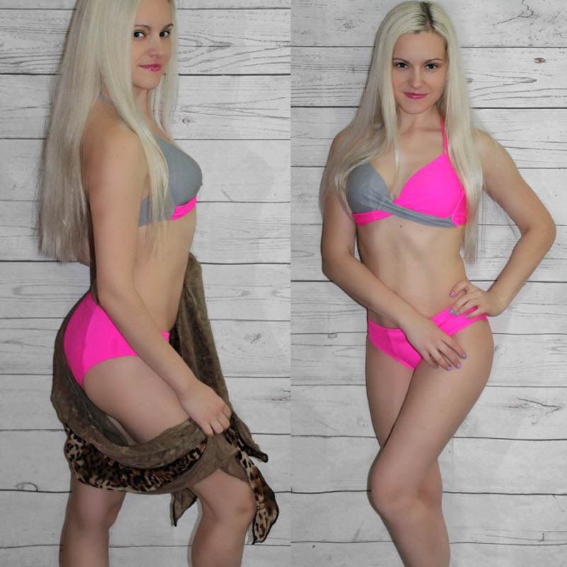 Ensemble de bikini taille haute à devant torsadé élégant pour femmes