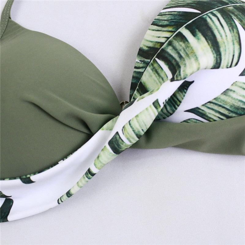 Ensemble de bikini taille haute à devant torsadé élégant pour femmes