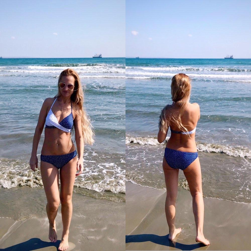 Ensemble de bikini taille haute à devant torsadé élégant pour femmes