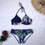 Ensemble de bikini taille haute à devant torsadé élégant pour femmes