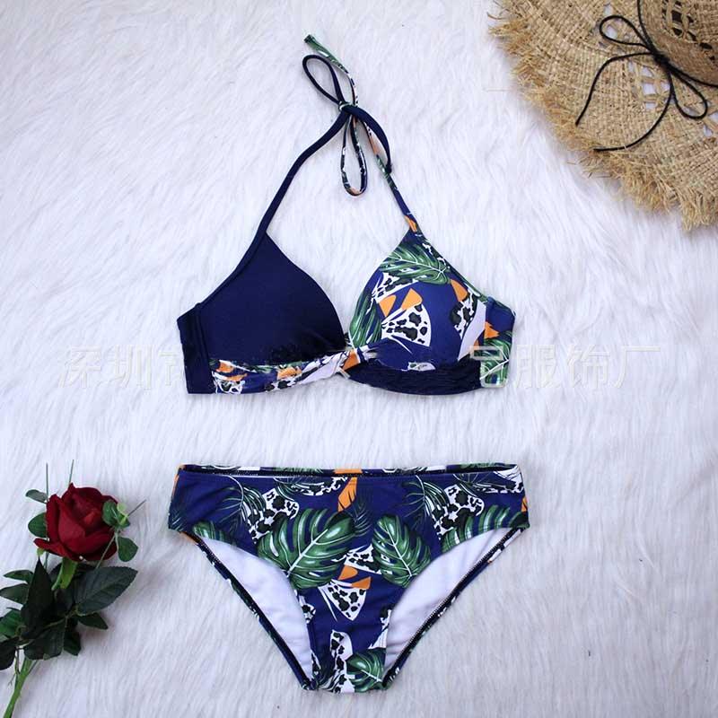 Ensemble de bikini taille haute à devant torsadé élégant pour femmes