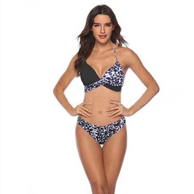 Ensemble de bikini taille haute à devant torsadé élégant pour femmes