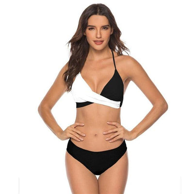 Elegant Women's Twist Front High Waist Bikini Set