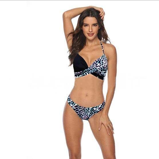 Ensemble de bikini taille haute à devant torsadé élégant pour femmes