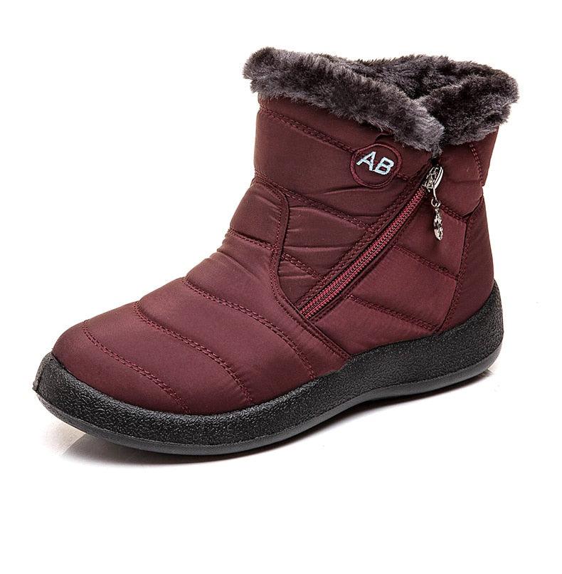 Stylish Women's Waterproof Winter Boots - Lightweight Ankle Design with Fur Lining - Korvel