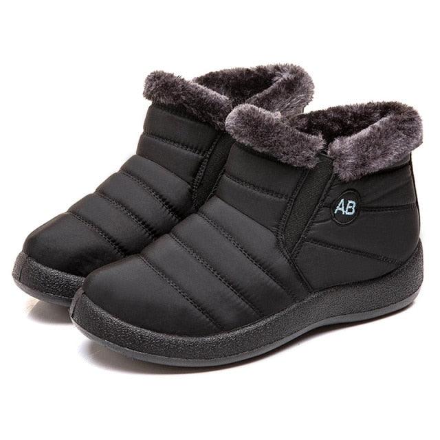 Stylish Women's Waterproof Winter Boots - Lightweight Ankle Design with Fur Lining - Korvel