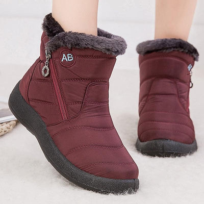 Stylish Women's Waterproof Winter Boots - Lightweight Ankle Design with Fur Lining - Korvel