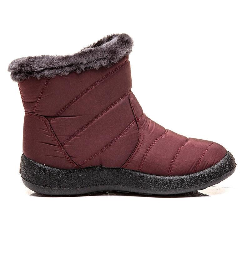 Stylish Women's Waterproof Winter Boots - Lightweight Ankle Design with Fur Lining - Korvel