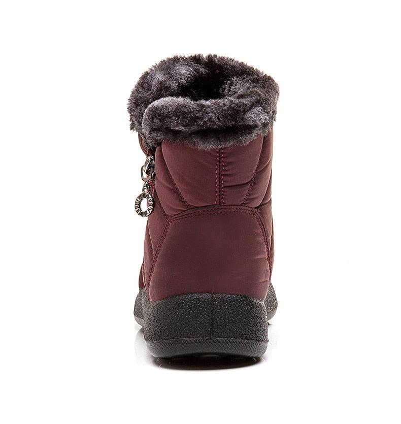 Stylish Women's Waterproof Winter Boots - Lightweight Ankle Design with Fur Lining - Korvel