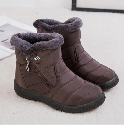 Stylish Women's Waterproof Winter Boots - Lightweight Ankle Design with Fur Lining - Korvel
