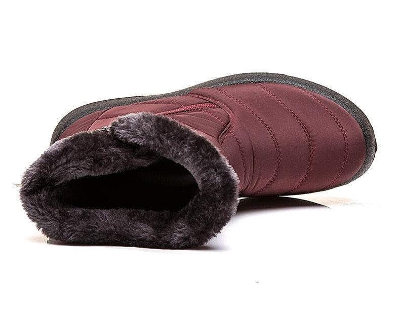 Stylish Women's Waterproof Winter Boots - Lightweight Ankle Design with Fur Lining - Korvel