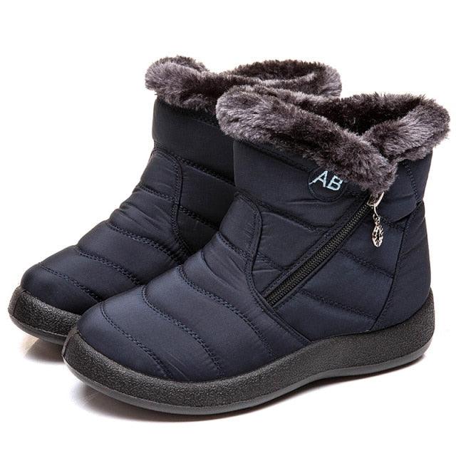 Stylish Women's Waterproof Winter Boots - Lightweight Ankle Design with Fur Lining - Korvel