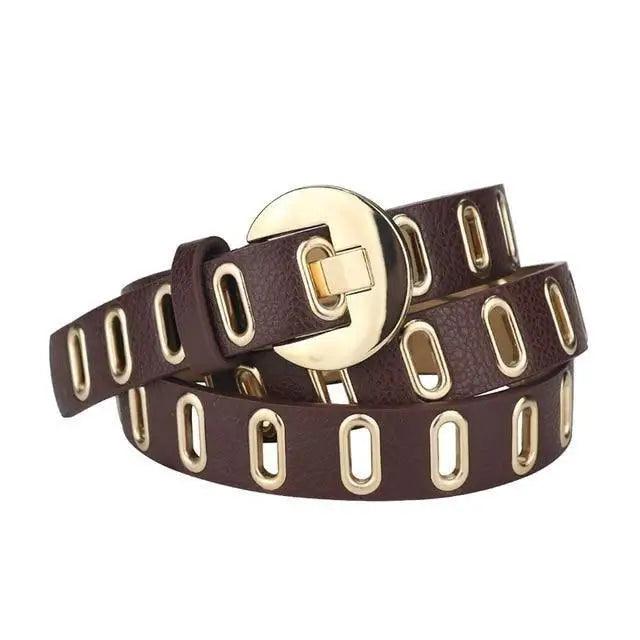 Cinturón de Cuero Ajustable para Mujeres a la Moda