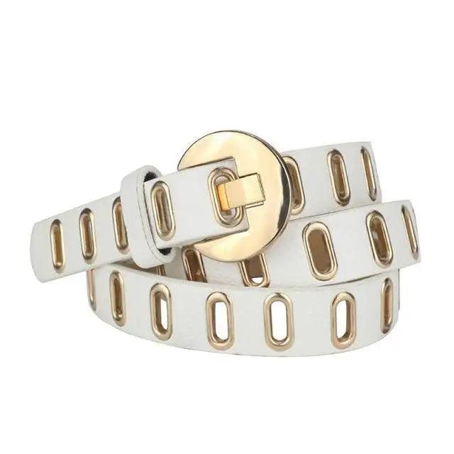 Cinturón de Cuero Ajustable para Mujeres a la Moda