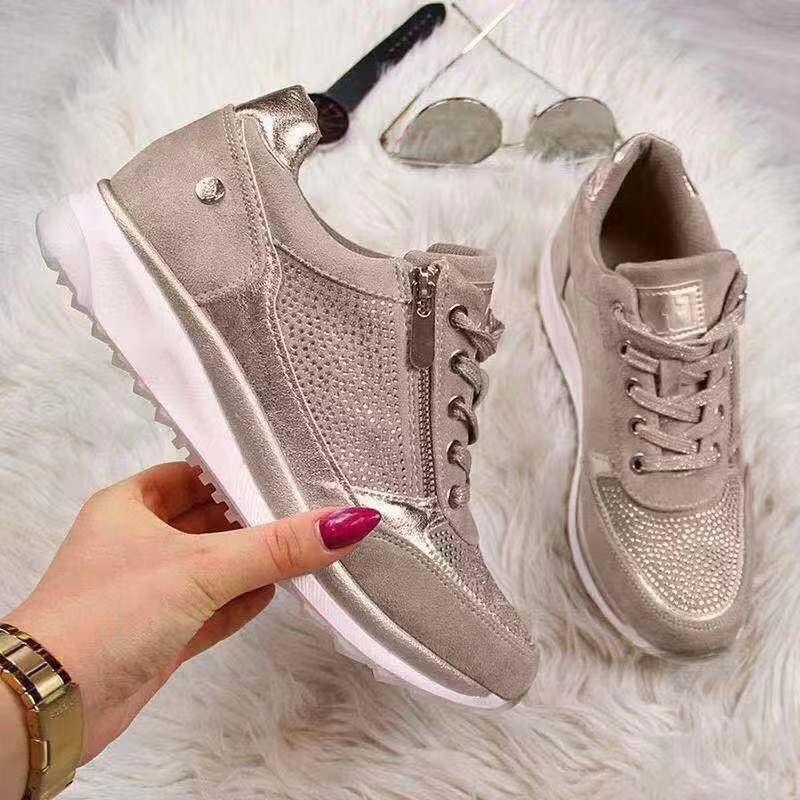 Zapatillas de Plataforma Elegantes para Mujer con Detalle de Cremallera