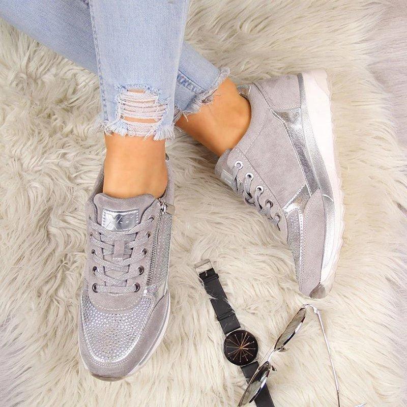 Zapatillas de Plataforma Elegantes para Mujer con Detalle de Cremallera