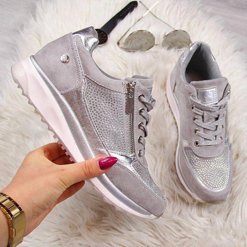 Zapatillas de Plataforma Elegantes para Mujer con Detalle de Cremallera
