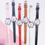 Ensemble de Montres pour Femmes avec Cadran Chat Charmant et Bracelet en Cuir Rose