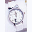 Ensemble de Montres pour Femmes avec Cadran Chat Charmant et Bracelet en Cuir Rose
