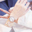 Ensemble de Montres pour Femmes avec Cadran Chat Charmant et Bracelet en Cuir Rose