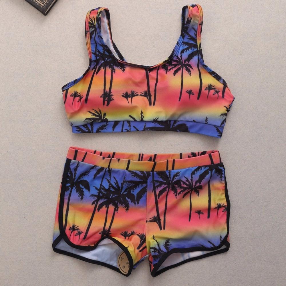 Floral High Waist Bikini Set for Women - Stylish Crop Top Swimwear - Korvel