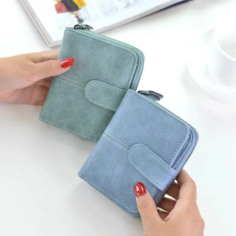 Women Cute Short Money Wallets With Zipper Female Small Wallet Lady Coin Purse Card Wallet Purses - Korvel