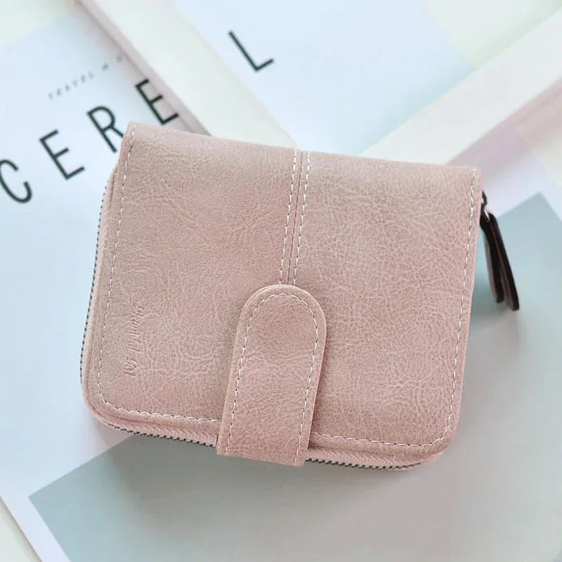 Women Cute Short Money Wallets With Zipper Female Small Wallet Lady Coin Purse Card Wallet Purses - Korvel