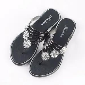 Sandales de Plage en Cristal et Rhinestones pour Femmes Élégantes