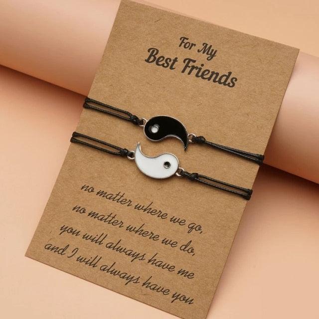 Unisex Black and White Fish Bracelet - Adjustable Friendship Gift