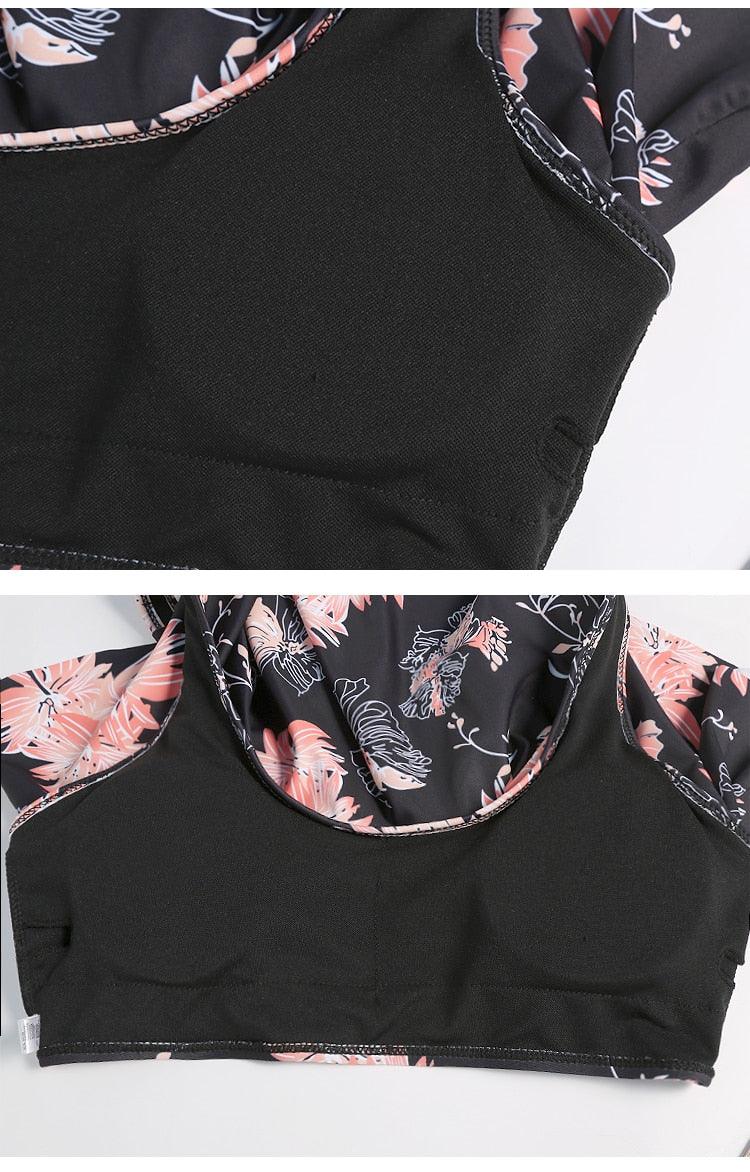 Conjunto de Bikini con Volantes de Cintura Alta para Tallas Grandes para Mujeres