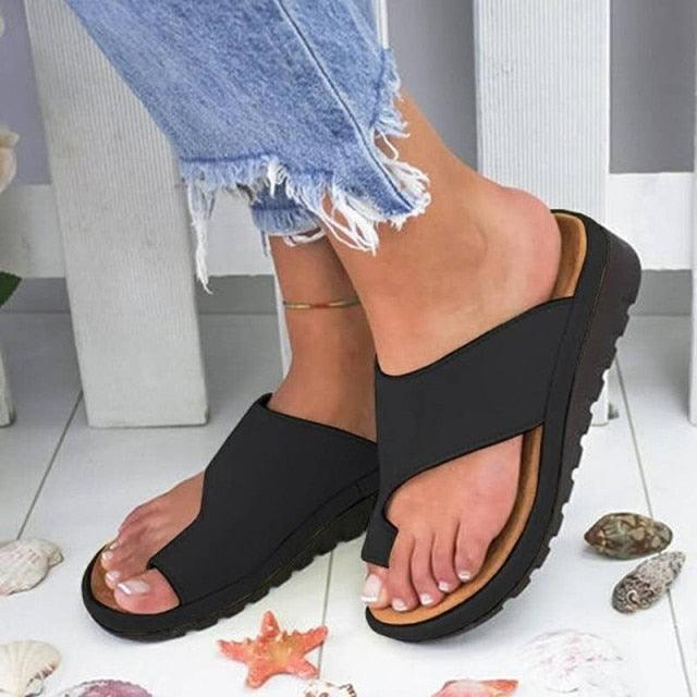 Sandales à plateforme en cuir pour femmes confortables pour l'été