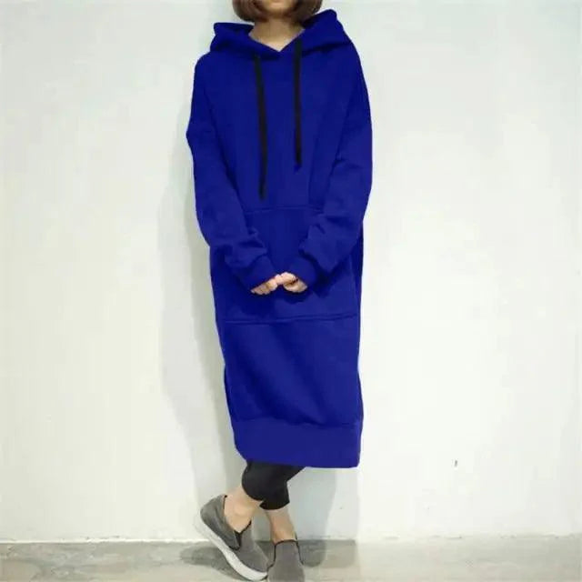 Sudadera larga casual de gran tamaño para mujer para otoño e invierno