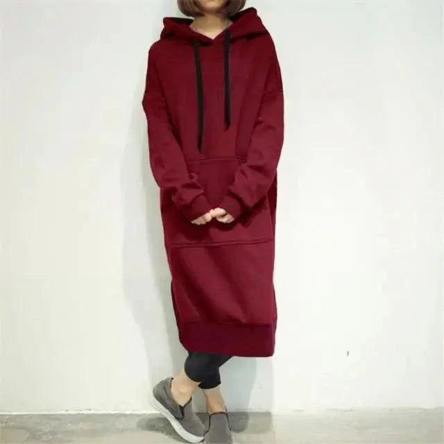 Sudadera larga casual de gran tamaño para mujer para otoño e invierno