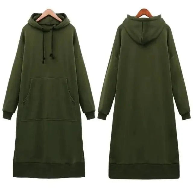 Sudadera larga casual de gran tamaño para mujer para otoño e invierno