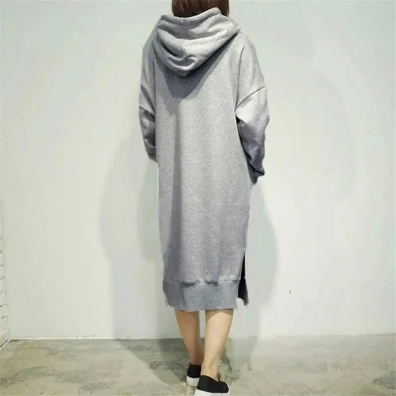 Sudadera larga casual de gran tamaño para mujer para otoño e invierno